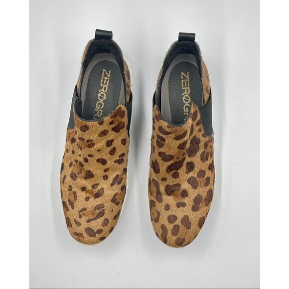 Cole Haan ZeroGrand Leopard Calf Hair Slip-On Sneaker Size 8.5 Lightweight EUC - Picture 3 of 11